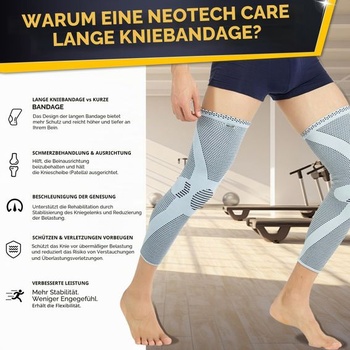 Bandáž na nohy a kolená NEOtech Care - úplet z bambusových vlákien - elastická a priedušná - stredná