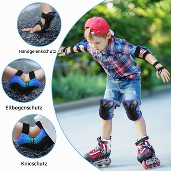 Chrániče kolen YooxArmor pro děti, sada 6 kusů, chrániče na inline brusle pro děti 3-13 let,