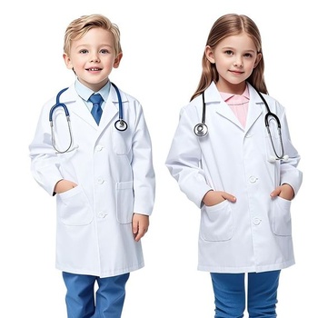 Detský laboratórny plášť AUYAO, kostým vedca, biely laboratórny plášť, lekársky plášť