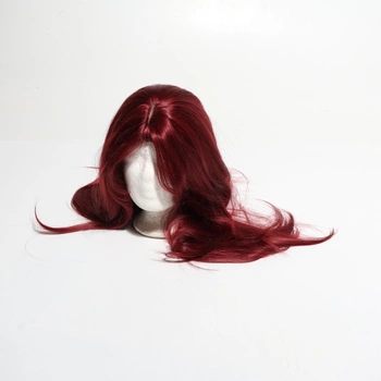 RUWISS Dlhé rovné parochne vínovo modrej s ofinou, 65 cm vrstvené syntetické vlasy parochne pre ženy,