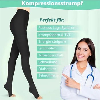 Kompresné zdravotné pančuchy Wegitcs 20-30mmHg pre ženy a mužov, veľkosť M, 1 pár - čierne
