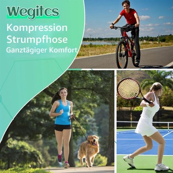 Kompresné zdravotné pančuchy Wegitcs 20-30mmHg pre ženy a mužov, veľkosť M, 1 pár - čierne