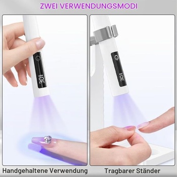 Flintronic UV lampa na gélové nechty, malá UV lampa na nechty so stojanom, prenosná, mini dobíjacia