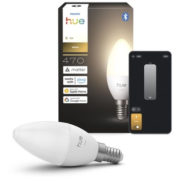 Múdra LED žiarovka Philips Hue, B39, E14, balenie 1 ks, teplé biele svetlo 2700 K, 470 lm, nízke