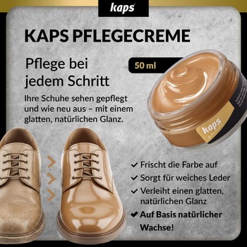 Krém na topánky na hladkú kožu, viac ako 70 farieb – Kaps Delicate Cream 179 - Orech