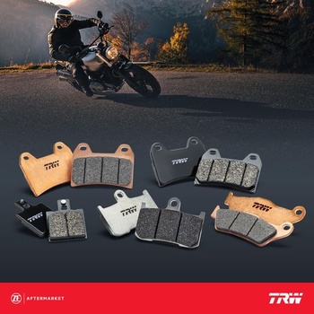 Sada organických brzdových destiček TRW MCB734 pro motocykly Peugeot SATELIS ABS 2007-2012, přední