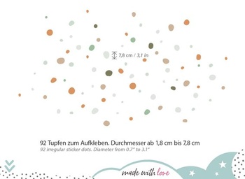 Malé dekorační samolepky na zeď s puntíky do dětského pokoje, 92 kusů, samolepky na zeď do dětského
