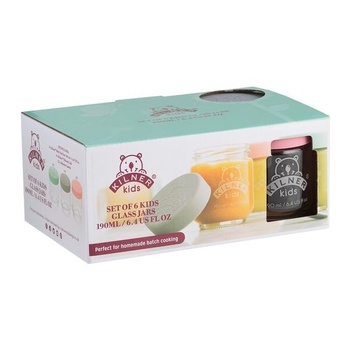 Sada detských zaváracích pohárov KILNER 6 x 190 ml, sklo so silikónovým viečkom, vhodné do umývačky