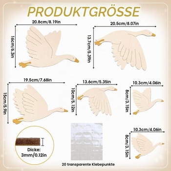 6 samolepek na zeď s labutí do dětského pokoje, nástěnná dekorace, samolepka na zeď
