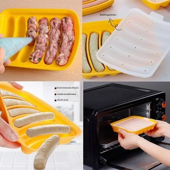 2dílná silikonová forma na klobásy, forma na párky v rohlíku, forma na pečení párků v rohlíku,