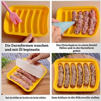 2dielna silikónová forma na klobásy, forma na párky v rožku, forma na pečenie párkov v rožku,