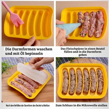 2dílná silikonová forma na klobásy, forma na párky v rohlíku, forma na pečení párků v rohlíku,