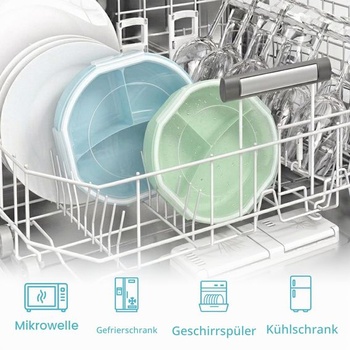 Talíř do mikrovlnné trouby s poklicí, kulatý, miska do mikrovlnné trouby s ventilací