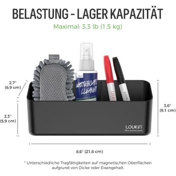 Magnetický držiak lúkín na tabule, čierny