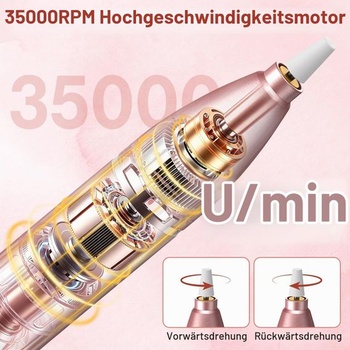 Elektrická vrtačka na nehty 2 v 1 pro gelové nehty, vestavěná lampa na nehty 35 000 ot./min.