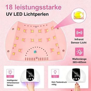 UV lampa na gelové nehty, 54W UV lampa pro středně velké nehty