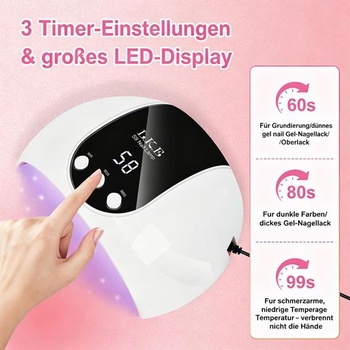 UV lampa na gelové nehty, 54W UV lampa pro středně velké nehty