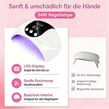 UV lampa na gelové nehty, 54W UV lampa pro středně velké nehty