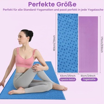 Flintronic mikrovláknový uterák na horúcu jogu, protišmykový uterák na jogu, 183x63cm, na podložku