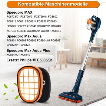 Filtre FC5005/01 pre bezdrôtové vysávače Philips SpeedPro Max, 6 kusov