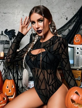 Dámsky sexy sieťovaný top Avidlove s dlhým rukávom, sieťovaný, festivalový outfit XXL, geometrický,