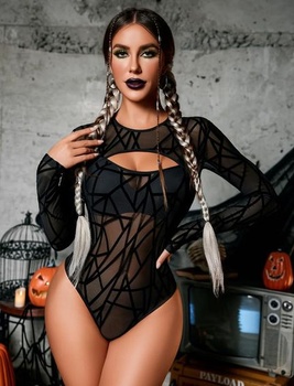 Dámsky sexy sieťovaný top Avidlove s dlhým rukávom, sieťovaný, festivalový outfit XXL, geometrický,
