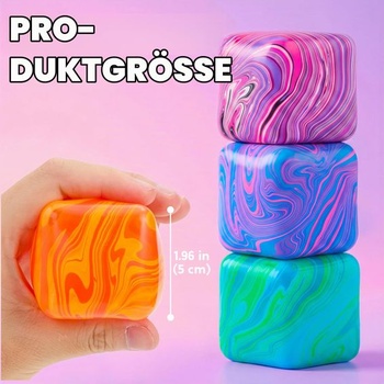 JOYIN Sada 4 kusov antistresových kociek ľadu, mramorované mäkké hračky pre deti a dospelých, hračky