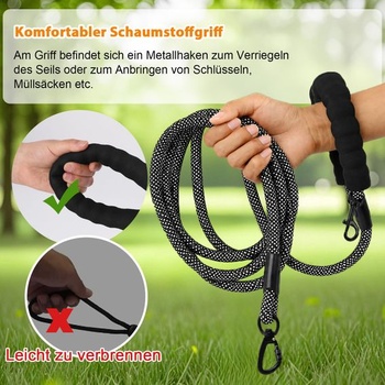 Vodítko pre psov, 1,2 m/1,5 m/2 m/3 m/5 m/10 m/15 m/20 m/30 m, s polstrovaným, robustným