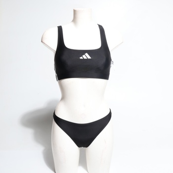Dámske bikiny adidas s 3 pruhmi a V-Back, veľkosť 36, čierne / biele