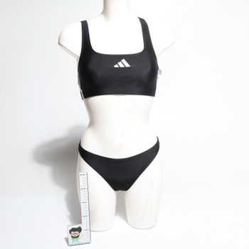 Dámske bikiny adidas s 3 pruhmi a V-Back, veľkosť 36, čierne / biele