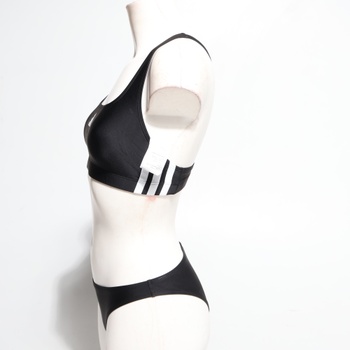 Dámske bikiny adidas s 3 pruhmi a V-Back, veľkosť 36, čierne / biele