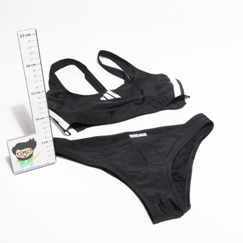 Dámske bikiny adidas s 3 pruhmi a V-Back, veľkosť 36, čierne / biele