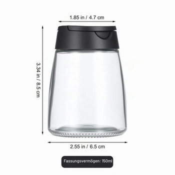 Sada 4 sklenic na koření Healeved, 150ml skleněné kořenky s dvojitým víčkem