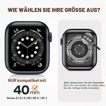 Ivoler 3dielne pevné PC ochranné púzdro pre Apple Watch SE (2025/2022/2020) / Series 6 5 4 40 mm