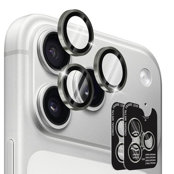 Súprava 2 chráničov fotoaparátu kompatibilná s iPhone 17 Pro/16/15/14 Pro/Pro Max strieborná 2× iPhone 17