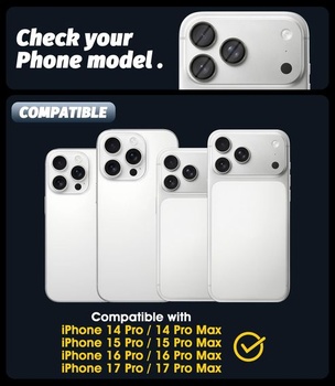 Súprava 2 chráničov fotoaparátu kompatibilná s iPhone 17 Pro/16/15/14 Pro/Pro Max strieborná 2× iPhone 17