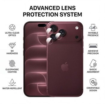 GIOPUEY Ochranný kryt pre fotoaparát pre iPhone 18 Pro Max, balenie 4 kusov, priehľadný