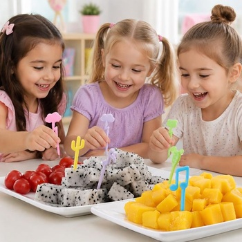 55 KS vidličiek na ovocie, detské bento boxy, príslušenstvo, špízy, zvieratká, špajle na jedlo,