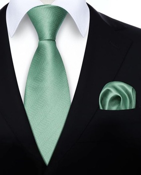 HISDERN Pánske kravaty Klasická svadobná kravata s vreckovkou do saka Formálna Elegantná vreckovka
