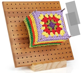 Háčkovaná blokovacia doska Coopay, 20 x 20 cm bambusová…