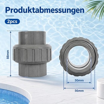 2 kusy PVC šróbenie 50 mm, PVC tvarovky šróbenie