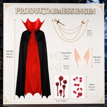 Halloweensky upírsky kostým SelfTek pre mužov a ženy na halloweenskej cosplay párty