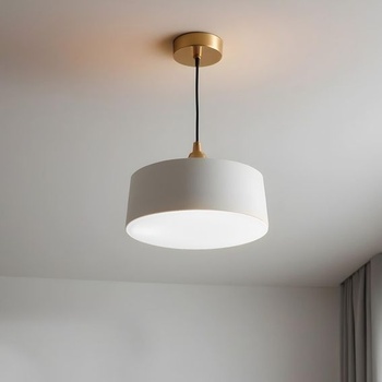Biele tienidlo pre stropný ventilátor, 17 cm (6,7 palca), okrúhle, akrylové, nevyžaduje žiadne náradie,
