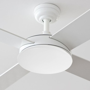 Biele tienidlo pre stropný ventilátor, 17 cm (6,7 palca), okrúhle, akrylové, nevyžaduje žiadne náradie,