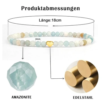 Dámsky náramok s korálkami RUBY, korálkami 4 mm a náramkami z nerezovej ocele pozlátené 18K zlatom vo
