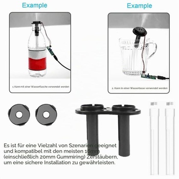 2 USB moduly zvlhčovače, plastový stojan na atomizér, dvojitý stojan pre domácich majstrov so 4 vatovými