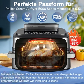 Silikónová forma pre fritézu Philips Steam Airfryer radu 5000 Megabasket 9,5 l 9,5 l/Silikónová