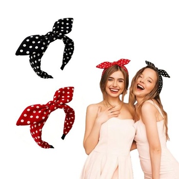 2 dámske čelenky s mašľou, široká rockabilly čelenka