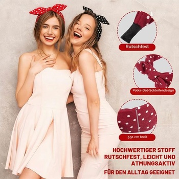 2 dámske čelenky s mašľou, široká rockabilly čelenka