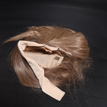 Parochňa Sapphirewigs s čelenkou, rovné vlasy, dámska syntetická svetlo hnedá parochňa s čelenkou,
